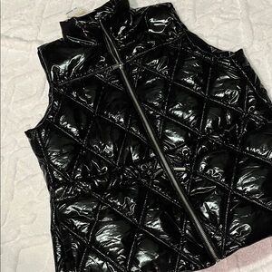💰💰$65.00 💁‍♀️WOMENS VEST Michael Kors Shiny Black Quilted Vest